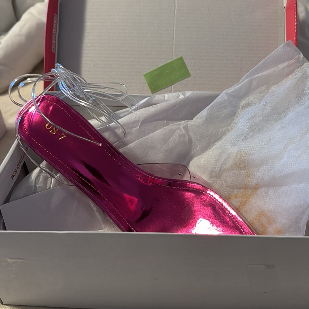 New in box Shoes size 7 pink heels - Picture 5 of 6